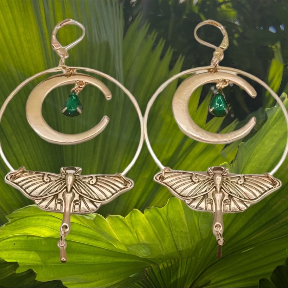 New Moth & Moons Earrings - Picture 2 of 4